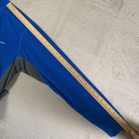 Columbia Pullover Mens Large Blue Fleece 1/4 Zip Long Sleeve Thermal Hiking - Picture 5 of 9